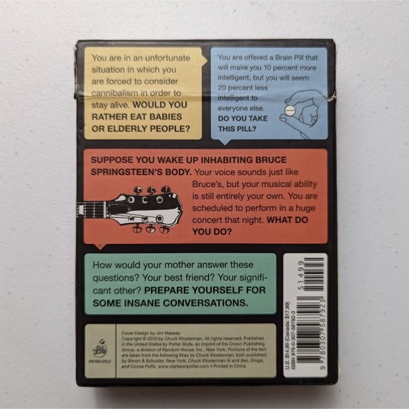 HYPERtheticals : 50 Questions for Insane Conversations by Chuck Klosterman 2010 - Picture 2 of 2